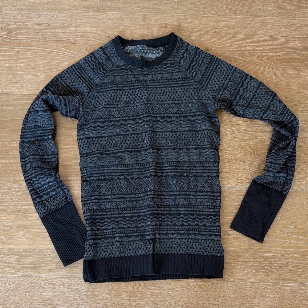 Women’s Lululemon athletic long sleeve shirt - Dark Gray/Black